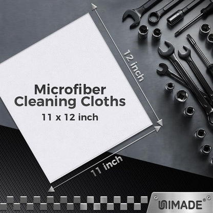Microfiber Cleaning Cloth, 100PK Commercial Grade Work Rags