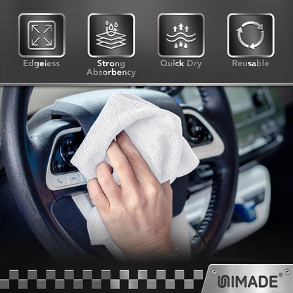 Microfiber Cleaning Cloth, 100PK Commercial Grade Work Rags