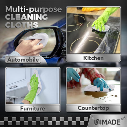 Microfiber Cleaning Cloth, 100PK Commercial Grade Work Rags