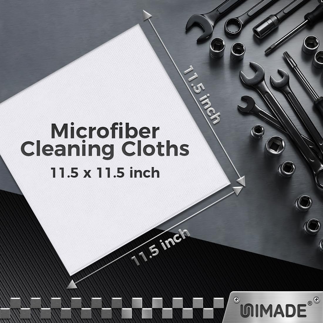 Microfiber Cleaning Cloth, 100PK Commercial Grade Work Rags