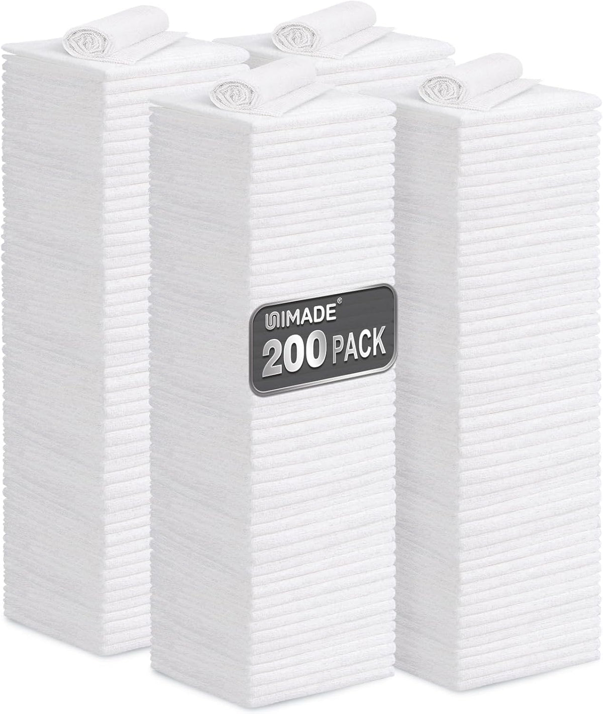 Microfiber Cleaning Cloth, 100PK Commercial Grade Work Rags