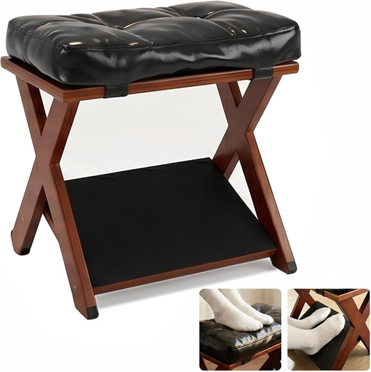 Foot Rest Under Desk at Work - Upgraded Taller Double Step Ergonomic Footrest Under Desk with 3 Height Options & Non-Slip Surface. Office Foot Stool for Home Office & Gaming, Leg Rest Posture Relief