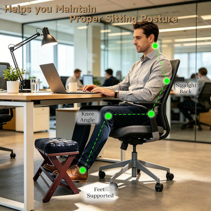 Foot Rest Under Desk at Work - Upgraded Taller Double Step Ergonomic Footrest Under Desk with 3 Height Options & Non-Slip Surface. Office Foot Stool for Home Office & Gaming, Leg Rest Posture Relief