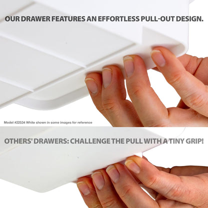 Large Self-Adhesive Under Desk Drawer, White, 12.5" x 10.75" x 1.875" (22556)
