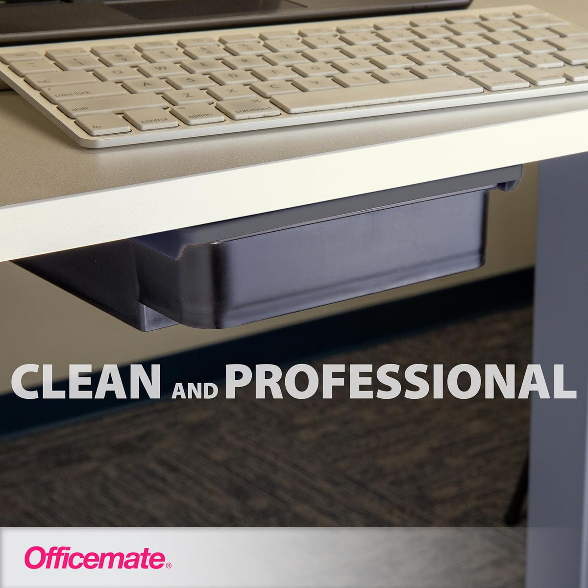 Large Self-Adhesive Under Desk Drawer, White, 12.5" x 10.75" x 1.875" (22556)