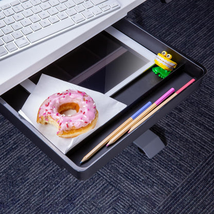 Large Self-Adhesive Under Desk Drawer, White, 12.5" x 10.75" x 1.875" (22556)