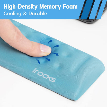 Memory Foam Keyboard Wrist Rest - Pain-Reducing, Non-Slip Rubber Base Wrists Rest Support - Cooling Ergonomic Laptop & Computer Keyboard Pad for Long Hours of Work, Studying, Gaming - Black
