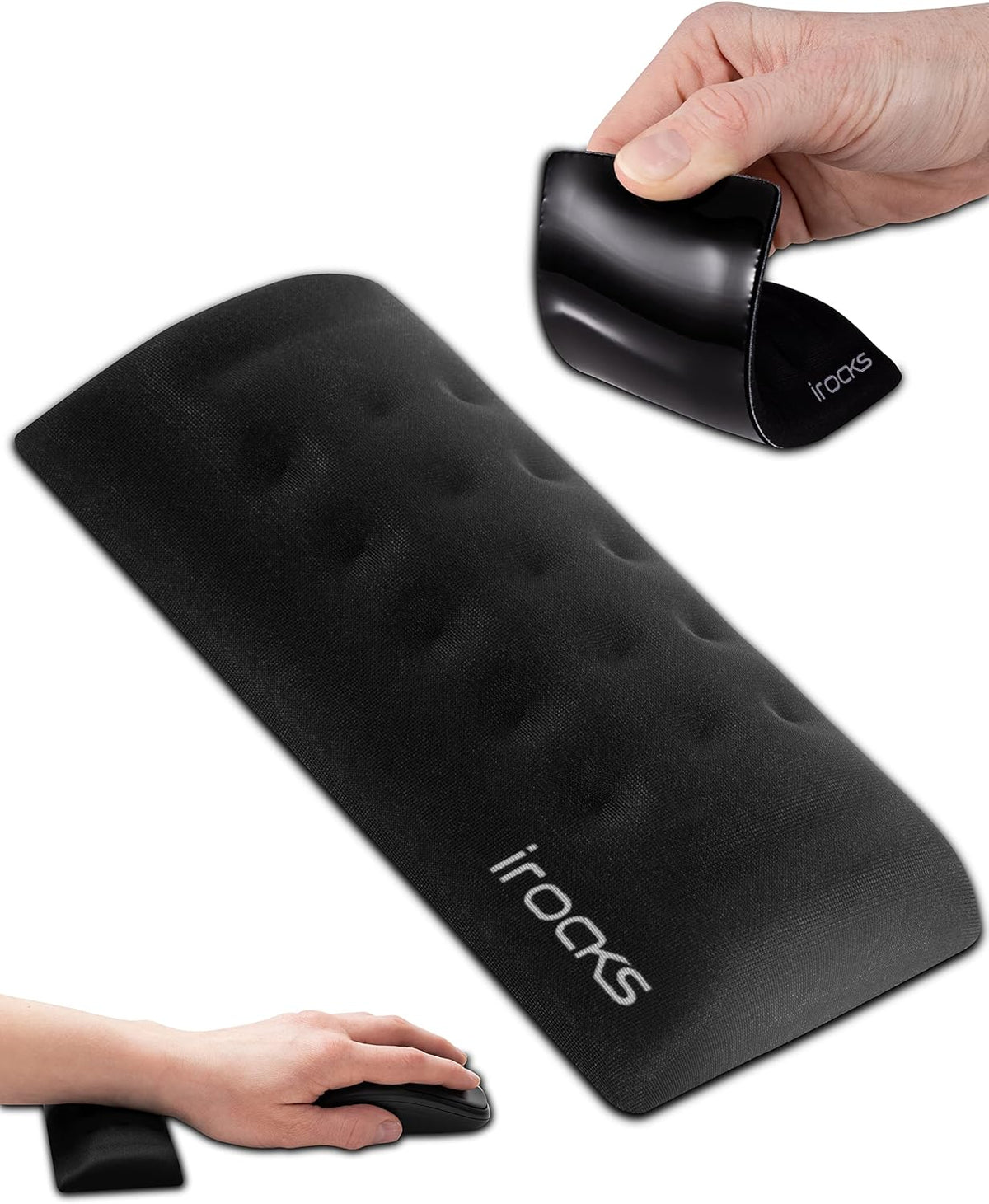 Memory Foam Keyboard Wrist Rest - Pain-Reducing, Non-Slip Rubber Base Wrists Rest Support - Cooling Ergonomic Laptop & Computer Keyboard Pad for Long Hours of Work, Studying, Gaming - Black
