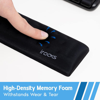 Memory Foam Keyboard Wrist Rest - Pain-Reducing, Non-Slip Rubber Base Wrists Rest Support - Cooling Ergonomic Laptop & Computer Keyboard Pad for Long Hours of Work, Studying, Gaming - Black