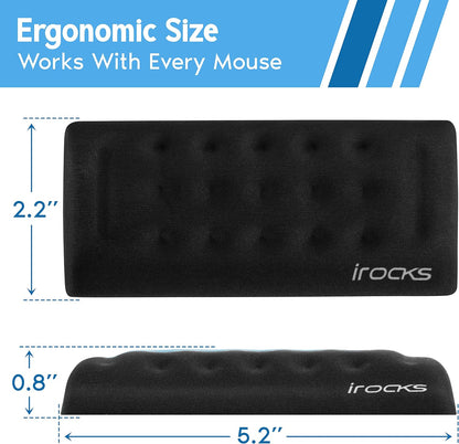 Memory Foam Keyboard Wrist Rest - Pain-Reducing, Non-Slip Rubber Base Wrists Rest Support - Cooling Ergonomic Laptop & Computer Keyboard Pad for Long Hours of Work, Studying, Gaming - Black