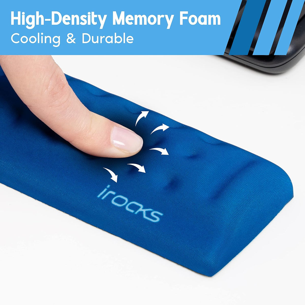 Memory Foam Keyboard Wrist Rest - Pain-Reducing, Non-Slip Rubber Base Wrists Rest Support - Cooling Ergonomic Laptop & Computer Keyboard Pad for Long Hours of Work, Studying, Gaming - Black