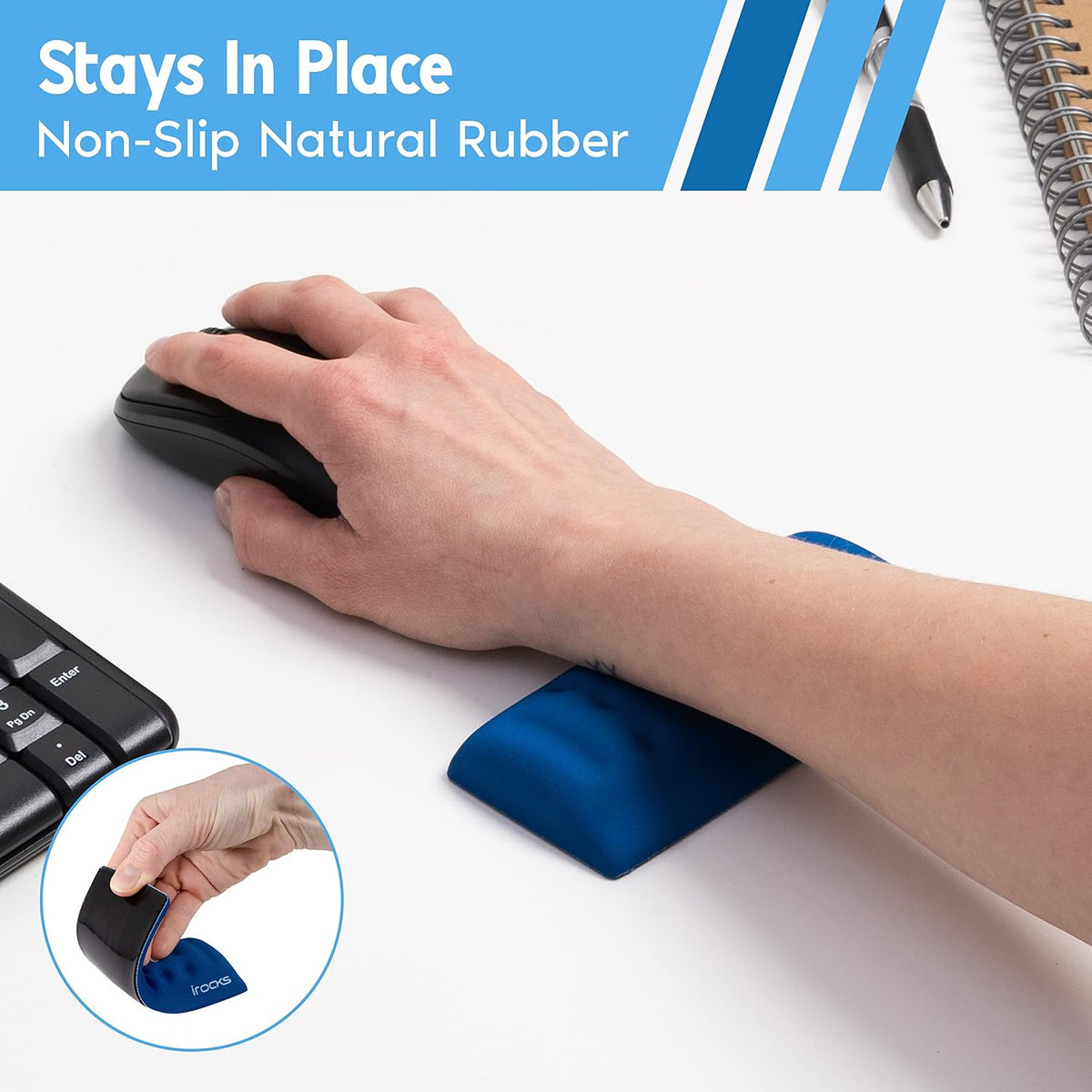 Memory Foam Keyboard Wrist Rest - Pain-Reducing, Non-Slip Rubber Base Wrists Rest Support - Cooling Ergonomic Laptop & Computer Keyboard Pad for Long Hours of Work, Studying, Gaming - Black