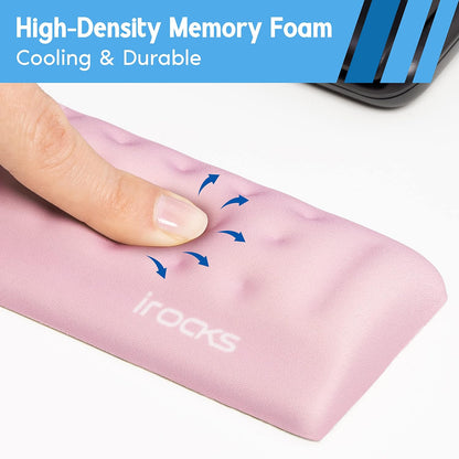 Memory Foam Keyboard Wrist Rest - Pain-Reducing, Non-Slip Rubber Base Wrists Rest Support - Cooling Ergonomic Laptop & Computer Keyboard Pad for Long Hours of Work, Studying, Gaming - Black