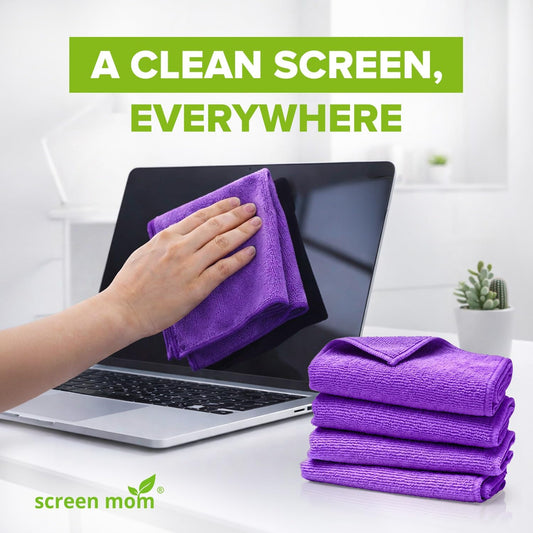 Screen Cleaner 4-Pack Microfiber Cloths for TV, Car, Laptop & Computer