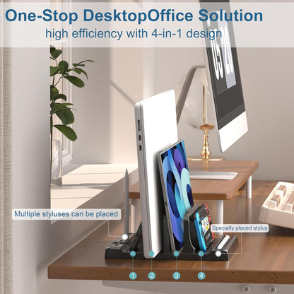 Vertical Laptop Stand, Adjustable 4 in 1 ABS