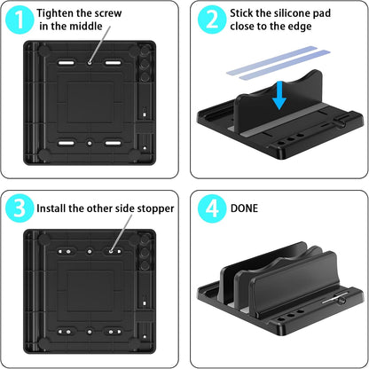 Vertical Laptop Stand, Adjustable 4 in 1 ABS