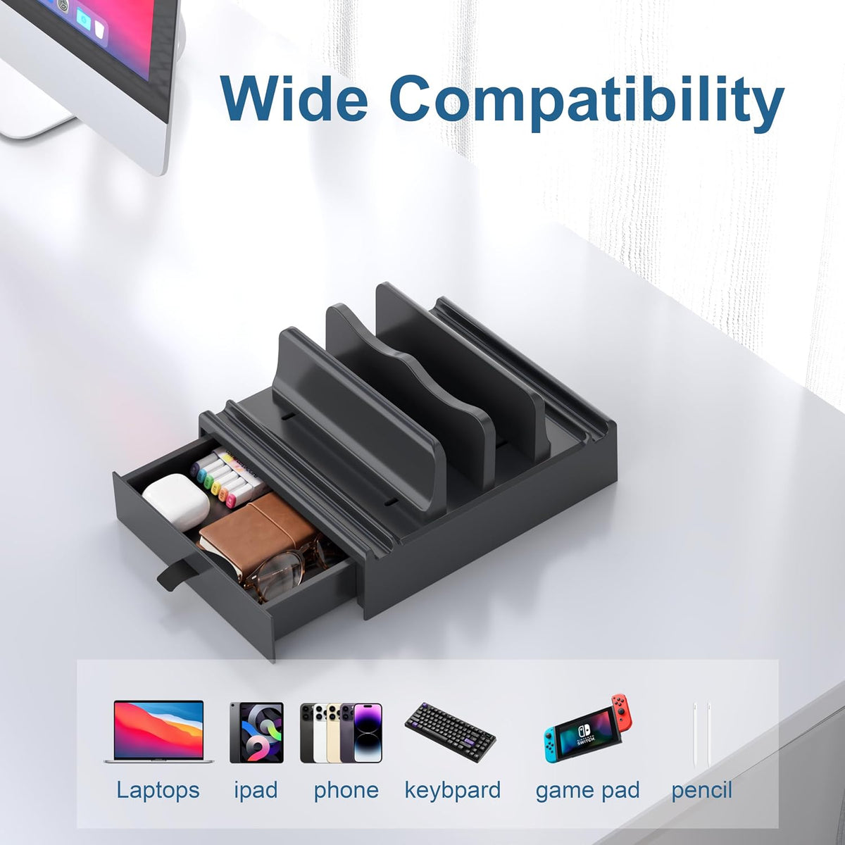 Vertical Laptop Stand, Adjustable 4 in 1 ABS