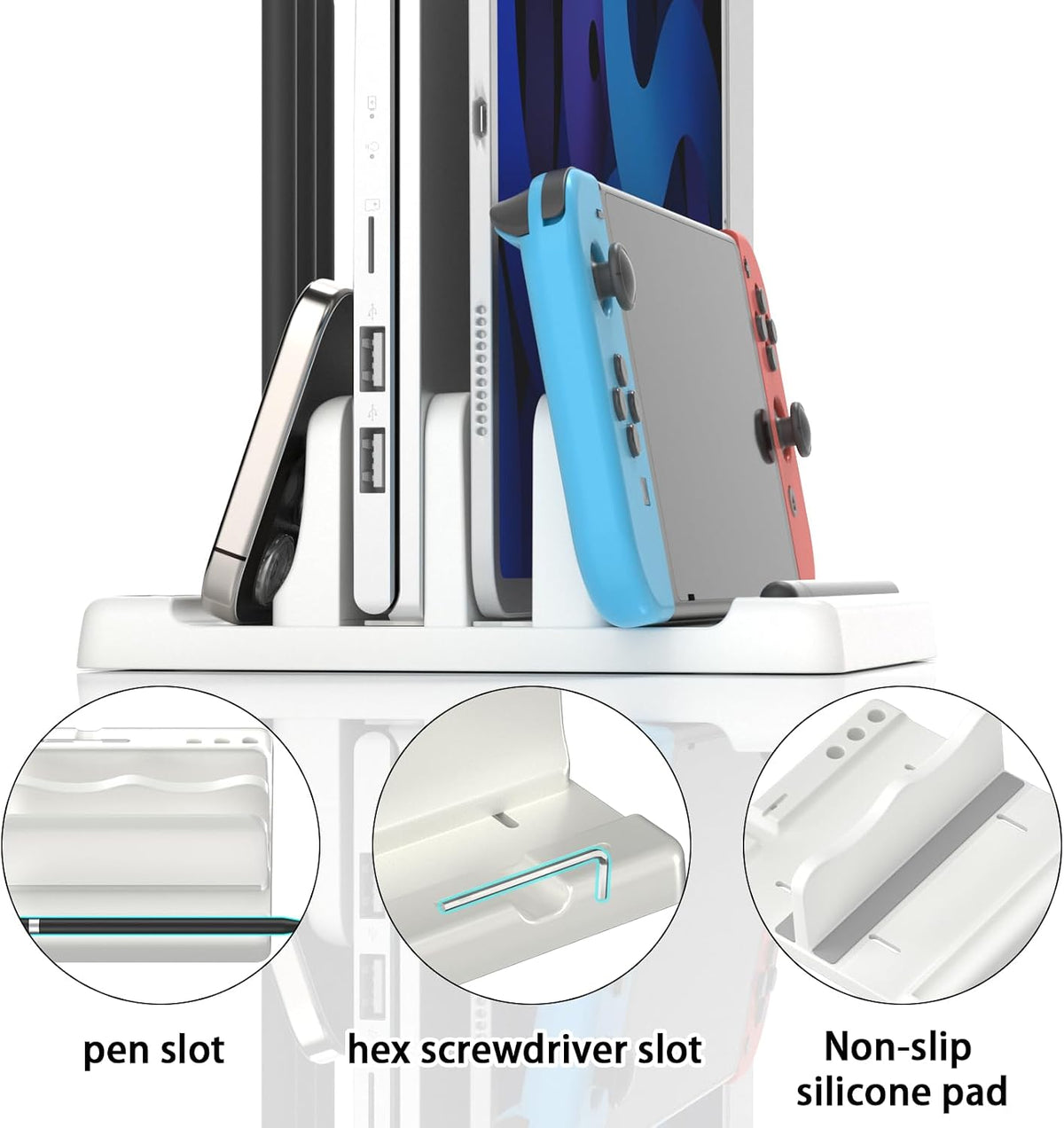 Vertical Laptop Stand, Adjustable 4 in 1 ABS