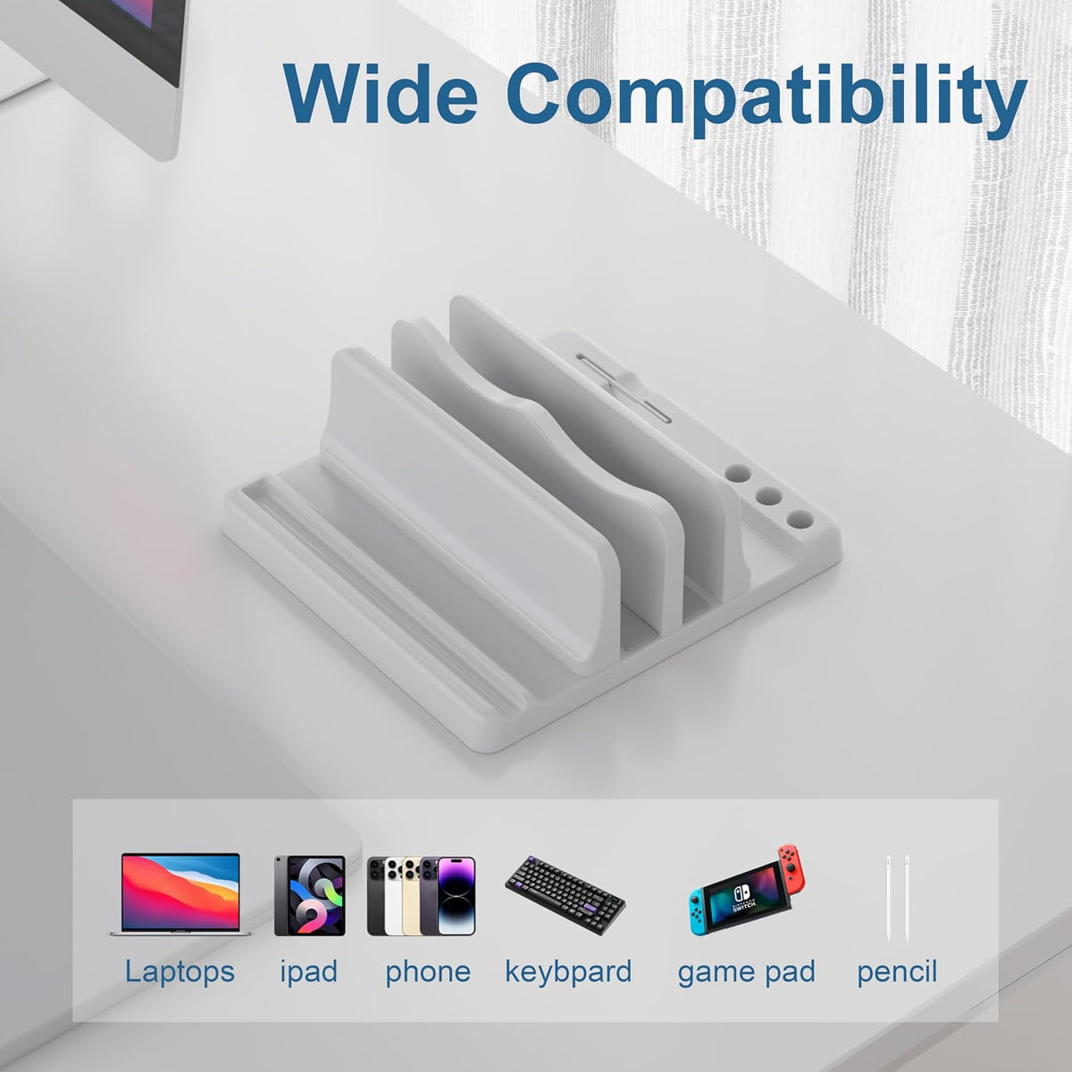 Vertical Laptop Stand, Adjustable 4 in 1 ABS