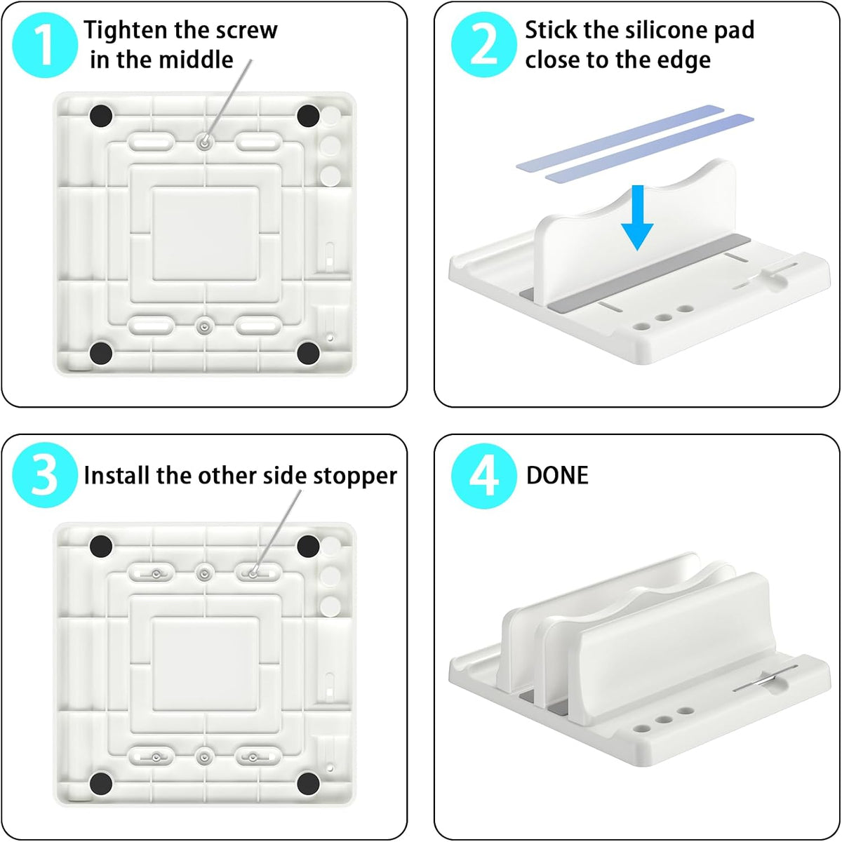 Vertical Laptop Stand, Adjustable 4 in 1 ABS