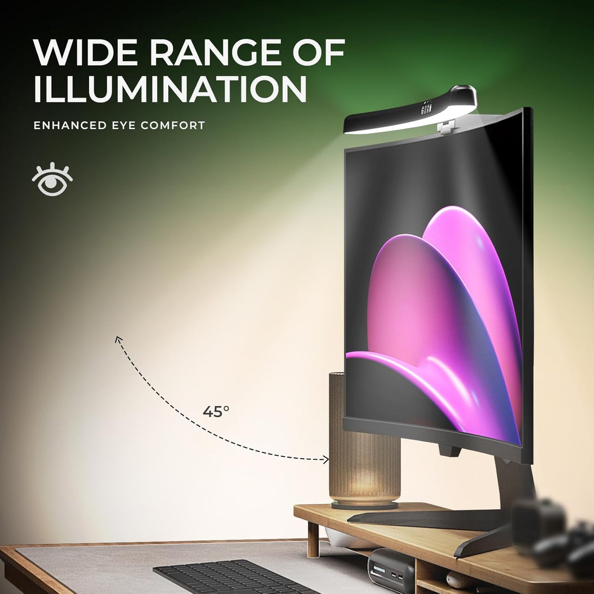 Monitor Light Bar Curved, RGB Backlight, Computer Screen Lamp