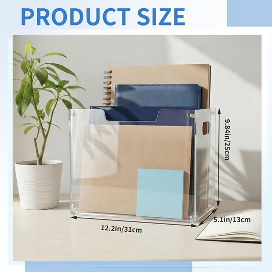 1 Pack Acrylic File Organizer, Letter, 12.2"L x 5.51"W x 9.84"H