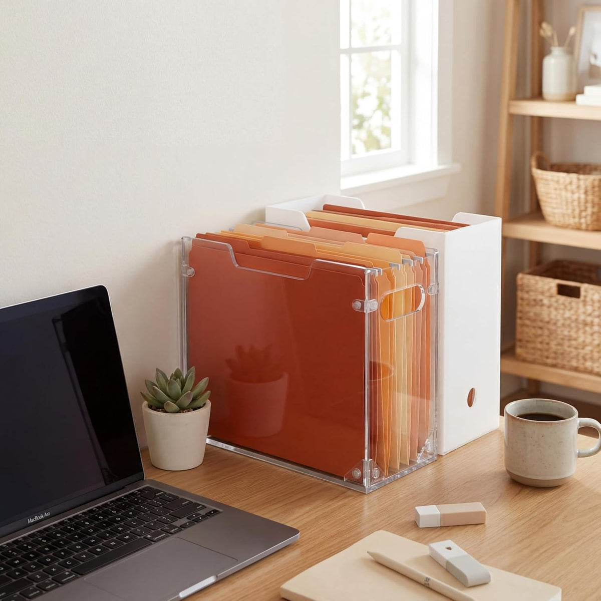1 Pack Acrylic File Organizer, Letter, 12.2"L x 5.51"W x 9.84"H