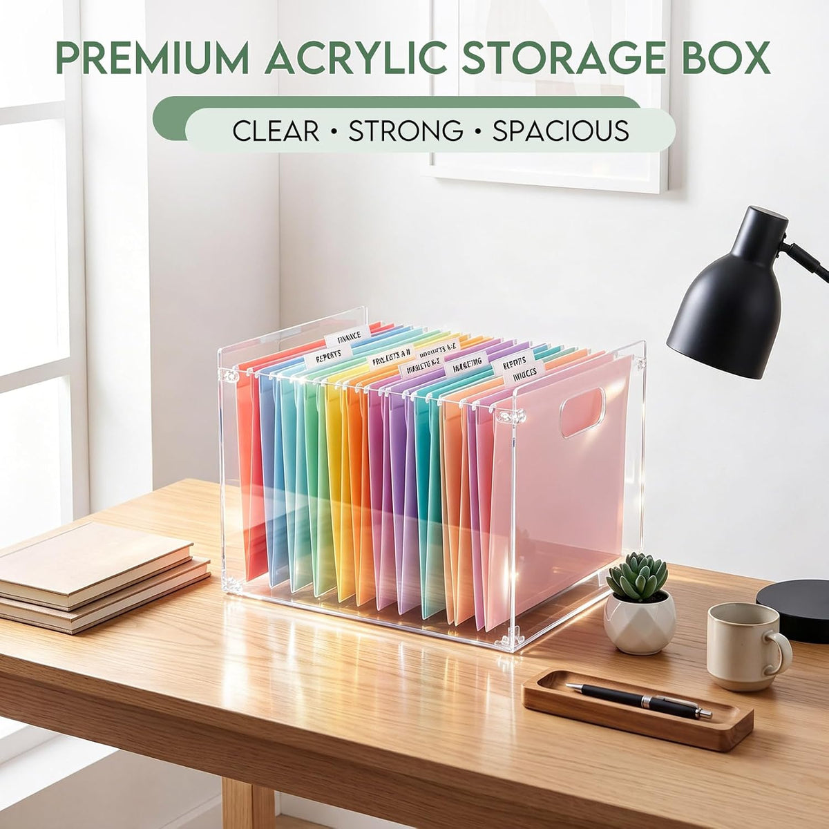 1 Pack Acrylic File Organizer, Letter, 12.2"L x 5.51"W x 9.84"H
