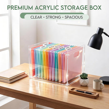 1 Pack Acrylic File Organizer, Letter, 12.2"L x 5.51"W x 9.84"H