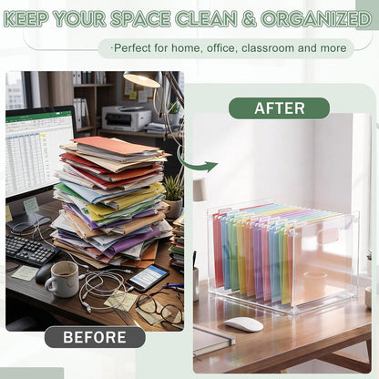 1 Pack Acrylic File Organizer, Letter, 12.2"L x 5.51"W x 9.84"H