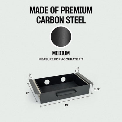 Under Desk Drawer Slide Out Attachment - Carbon Steel Undermount Table Drawer with Cable Management, Pull Out Add-On Storage for Office & Standing Desks (13" x 8" x 2.8")