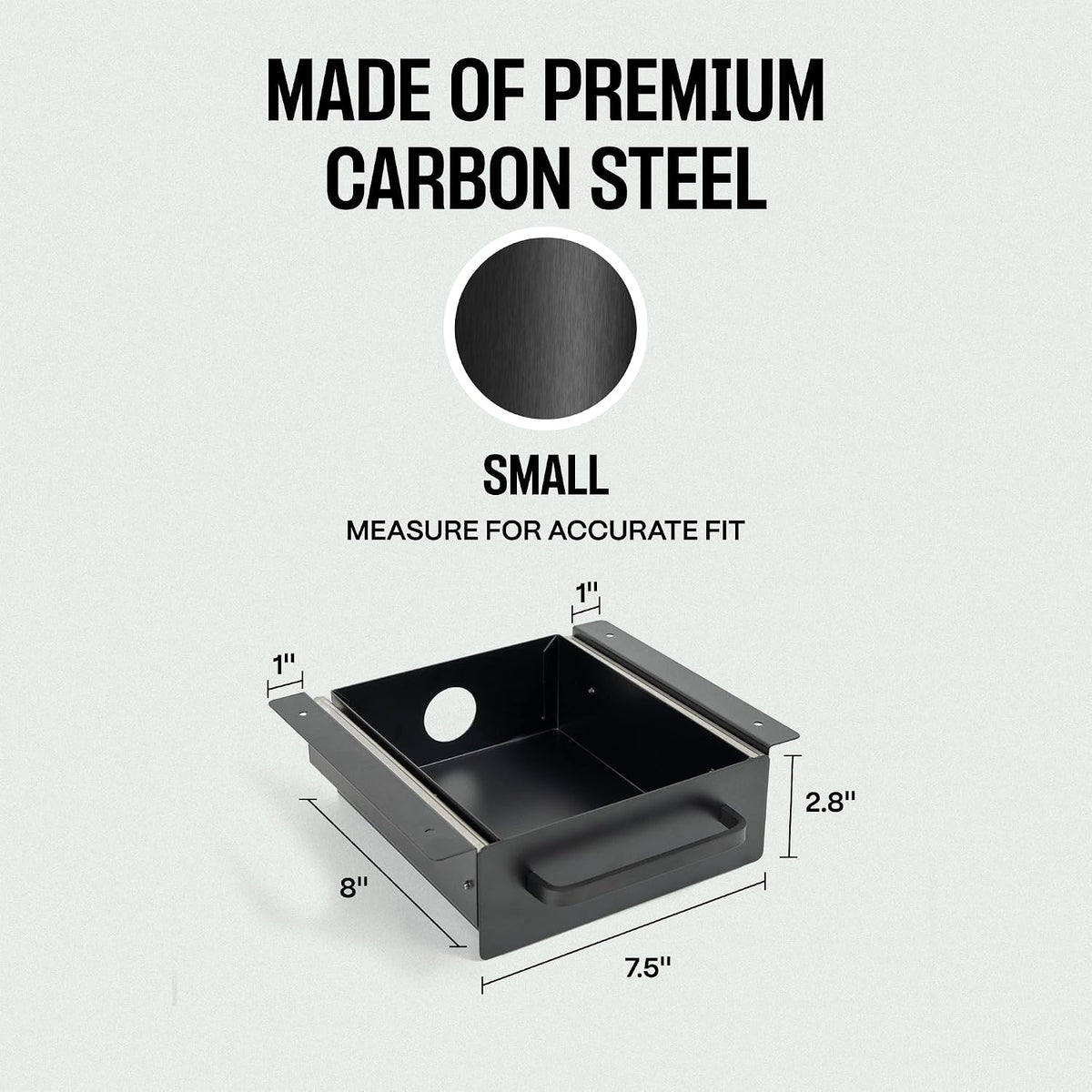 Under Desk Drawer Slide Out Attachment - Carbon Steel Undermount Table Drawer with Cable Management, Pull Out Add-On Storage for Office & Standing Desks (13" x 8" x 2.8")