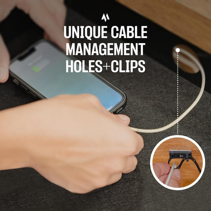 Under Desk Drawer Slide Out Attachment - Carbon Steel Undermount Table Drawer with Cable Management, Pull Out Add-On Storage for Office & Standing Desks (13" x 8" x 2.8")