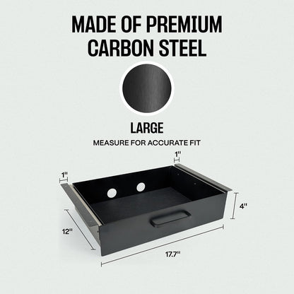 Under Desk Drawer Slide Out Attachment - Carbon Steel Undermount Table Drawer with Cable Management, Pull Out Add-On Storage for Office & Standing Desks (13" x 8" x 2.8")