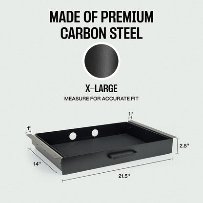 Under Desk Drawer Slide Out Attachment - Carbon Steel Undermount Table Drawer with Cable Management, Pull Out Add-On Storage for Office & Standing Desks (13" x 8" x 2.8")