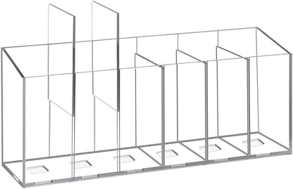 1Pcs Acrylic Pen Holders with 6 Compartments for Desk Organizer