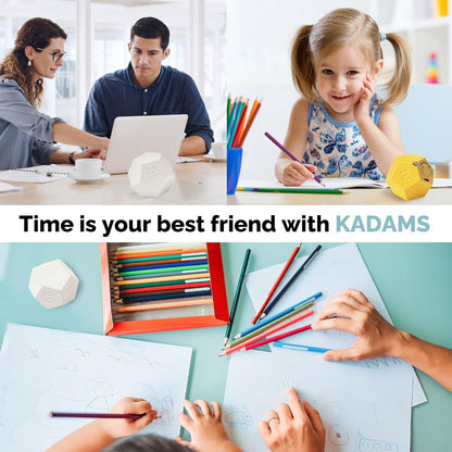 Pomodoro Cube Timer Productivity-11 Preset Countdowns, Flip-to-Start Gravity Activation - Sound Vibrate Mute Rechargeable - Ideal for ADHD Kid Kitchen Classroom Cook Study Exercise - White