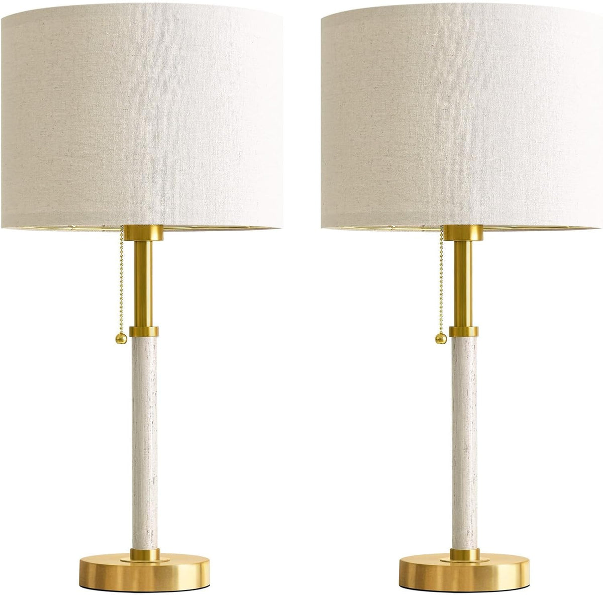 22" Wood Table Lamps Mid Century Modern Lamp for Bedroom Living Room