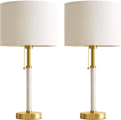 22" Wood Table Lamps Mid Century Modern Lamp for Bedroom Living Room