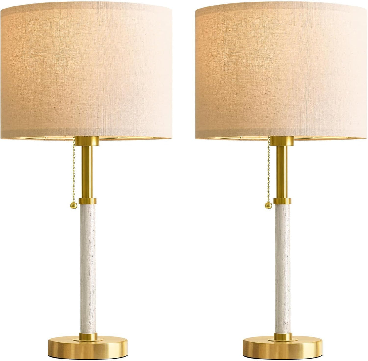 22" Wood Table Lamps Mid Century Modern Lamp for Bedroom Living Room