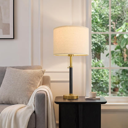 22" Wood Table Lamps Mid Century Modern Lamp for Bedroom Living Room
