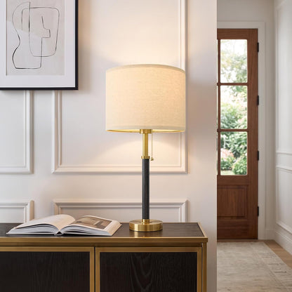 22" Wood Table Lamps Mid Century Modern Lamp for Bedroom Living Room