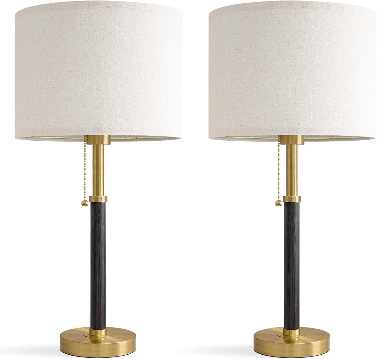 22" Wood Table Lamps Mid Century Modern Lamp for Bedroom Living Room