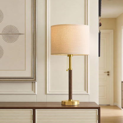 22" Wood Table Lamps Mid Century Modern Lamp for Bedroom Living Room