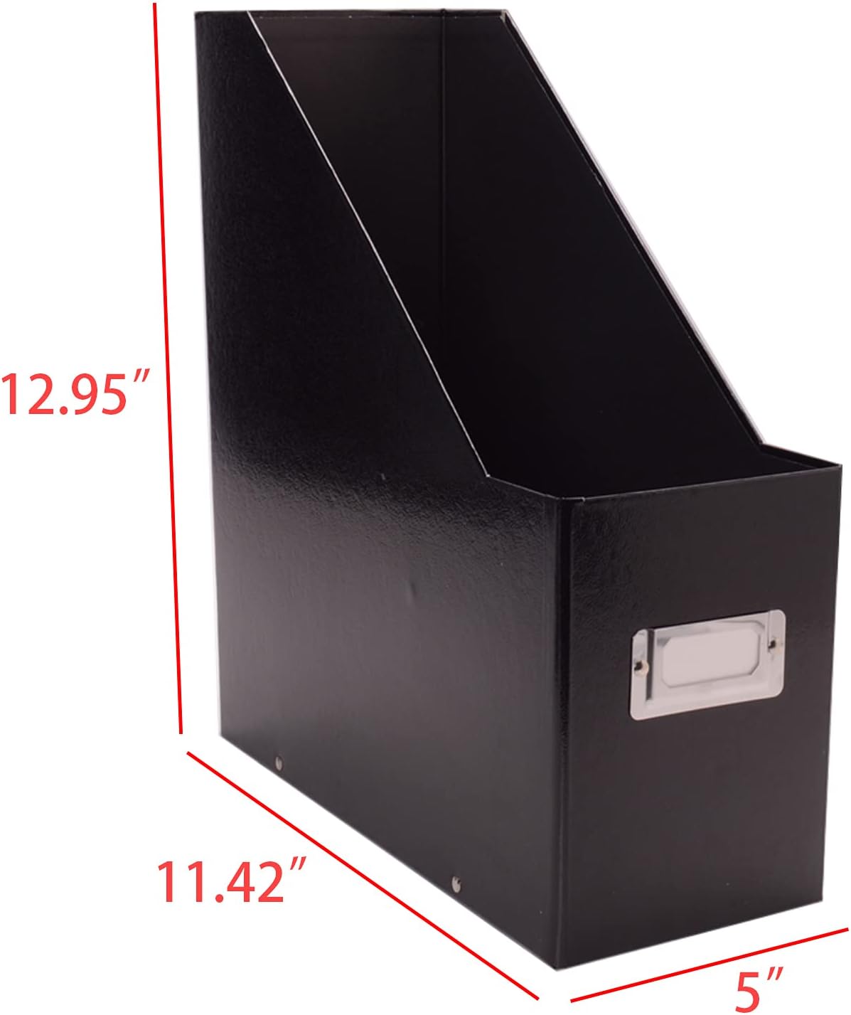 Fiberboard Magazine File with PVC Laminate, 12.25 x 3.88 x 9.75 Inches, Black (SNS01565)
