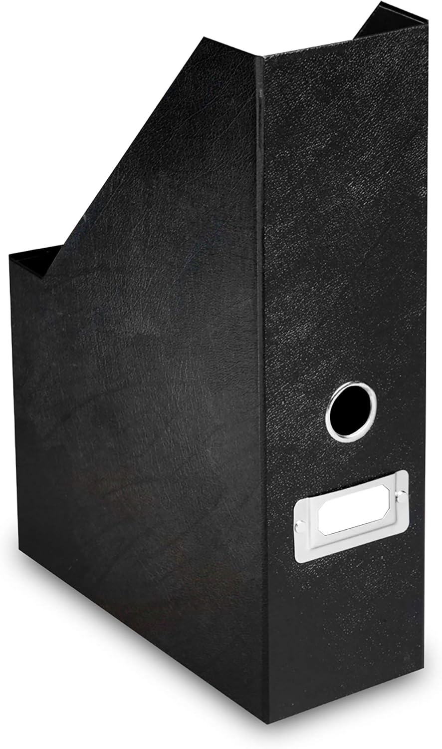Fiberboard Magazine File with PVC Laminate, 12.25 x 3.88 x 9.75 Inches, Black (SNS01565)