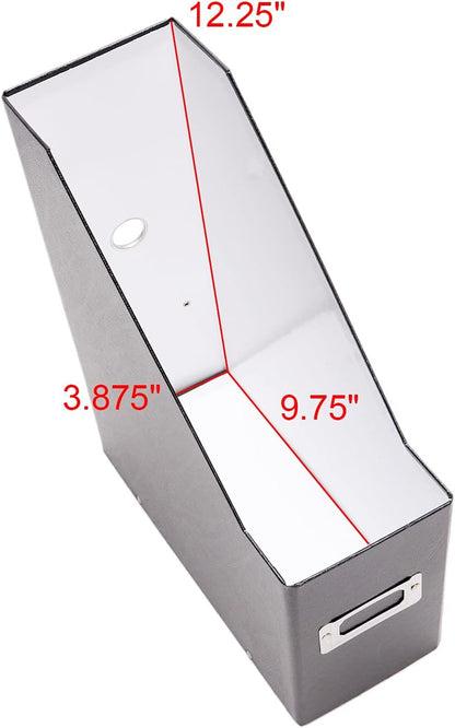 Fiberboard Magazine File with PVC Laminate, 12.25 x 3.88 x 9.75 Inches, Black (SNS01565)