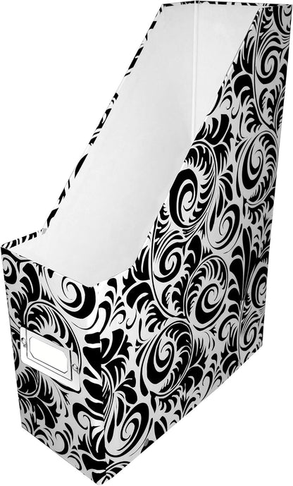 Fiberboard Magazine File with PVC Laminate, 12.25 x 3.88 x 9.75 Inches, Black (SNS01565)