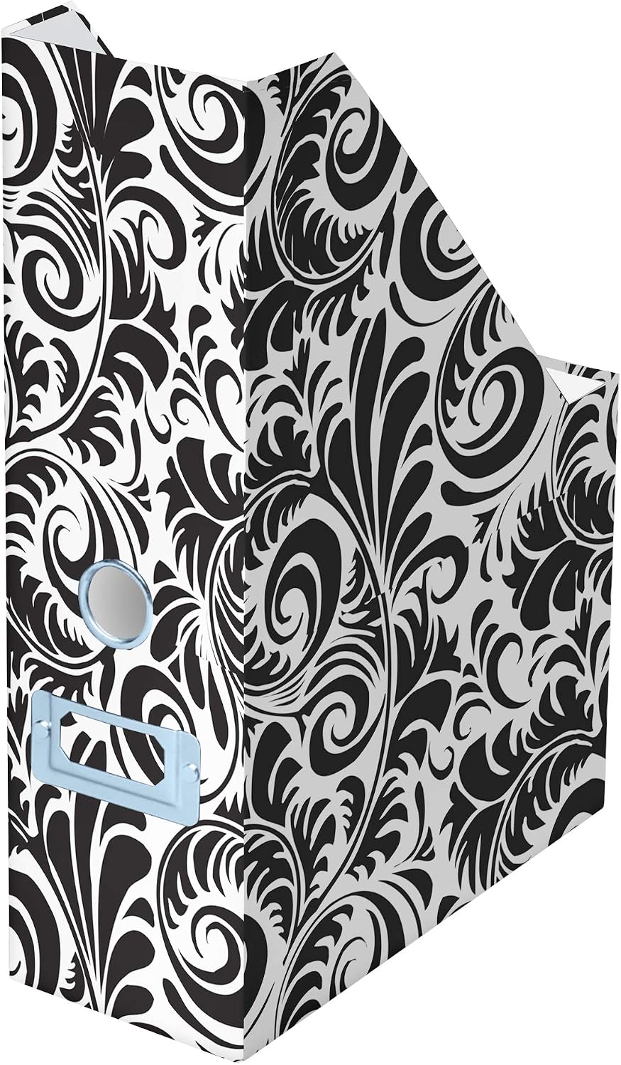Fiberboard Magazine File with PVC Laminate, 12.25 x 3.88 x 9.75 Inches, Black (SNS01565)