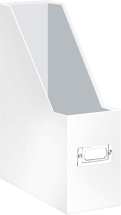 Fiberboard Magazine File with PVC Laminate, 12.25 x 3.88 x 9.75 Inches, Black (SNS01565)